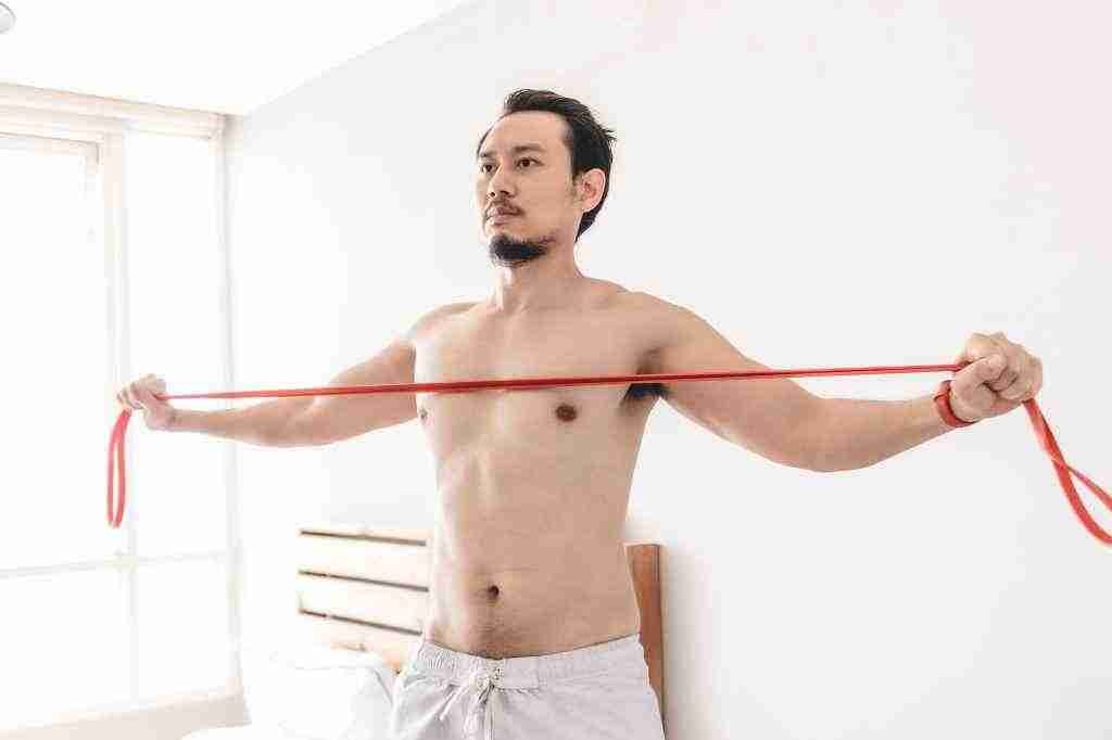 Rear Delt resistance band exercise for hotel room workout