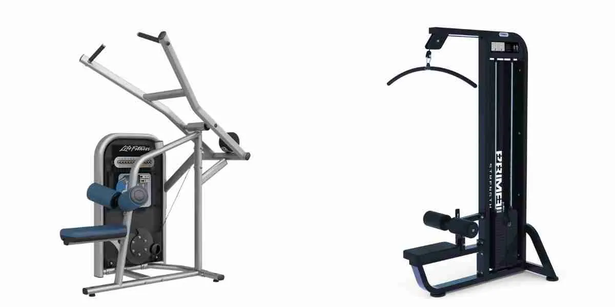 Lat Pulldown machines for back training in the gym