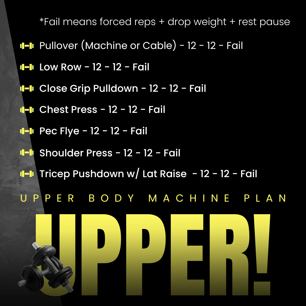 Upper Body Machine Workout Plan Template